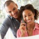 couple speaking to legal funding representative on the phone